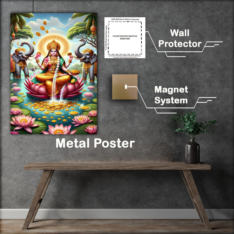 Buy Metal Poster : (Hindu goddess Lakshmi deity of wealth and prosperity)