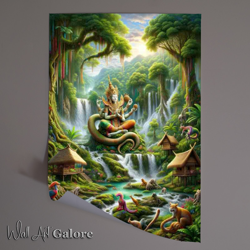 Buy Unframed Poster : (Karen deity Ywa creator god depicted amidst lush Southeast)