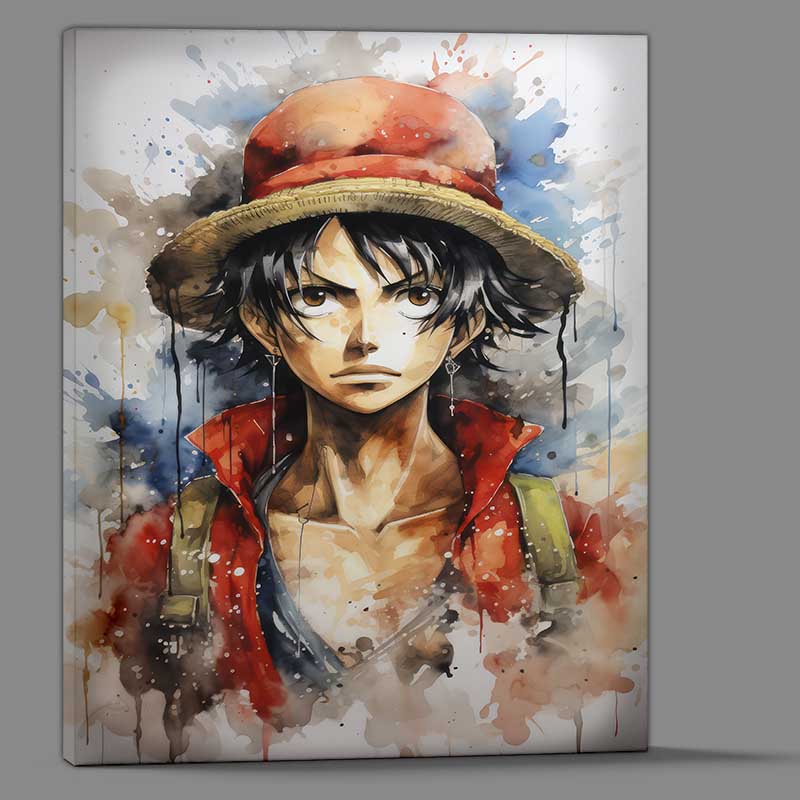 Buy Canvas : (Monkey D Luffy one piece splash art in his straw hat)