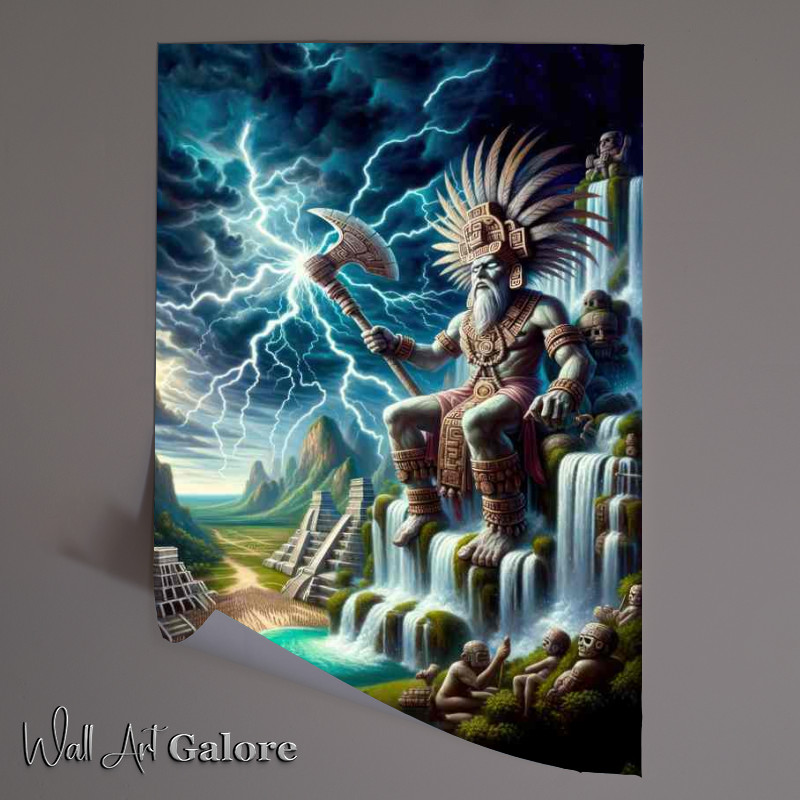 Buy Unframed Poster : (Mayan god Chaac rain and lightning)