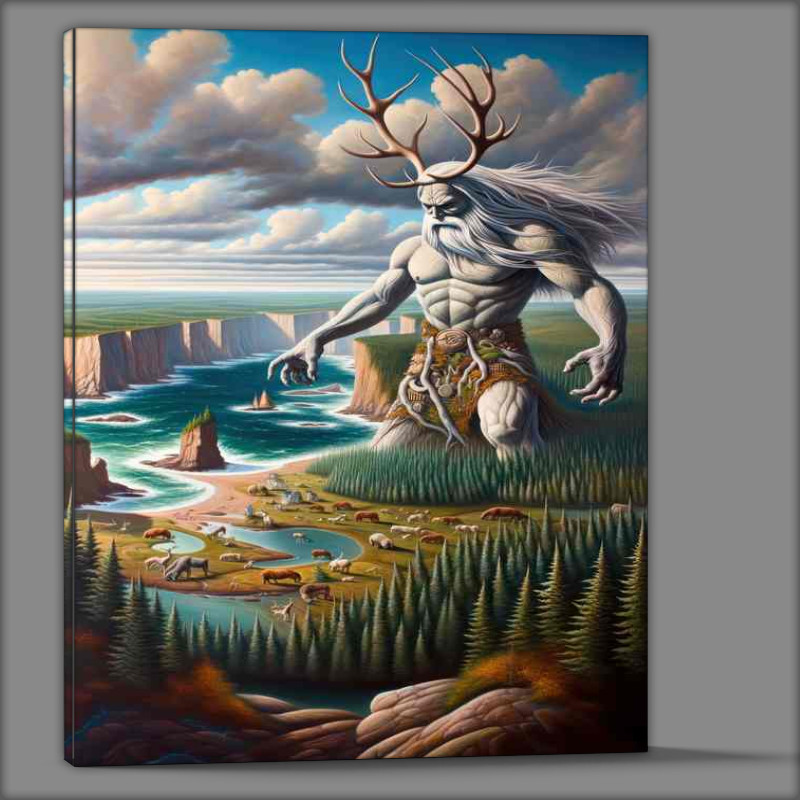 Buy Canvas : (Mikmaq deity Glooscap transformer of lands)