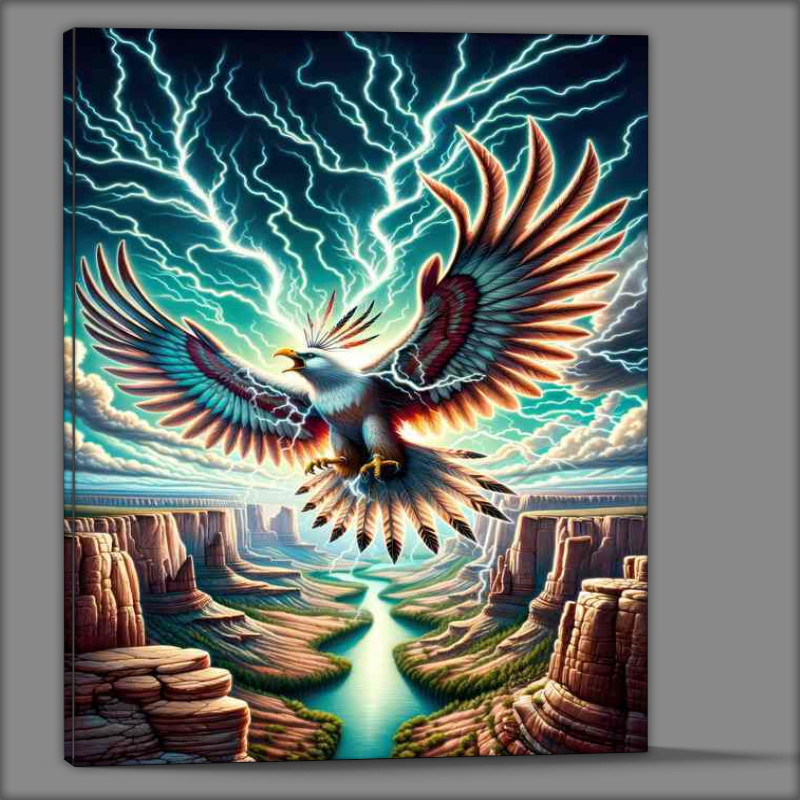 Buy Canvas : (Native American spirit Thunderbird powerful and electric)