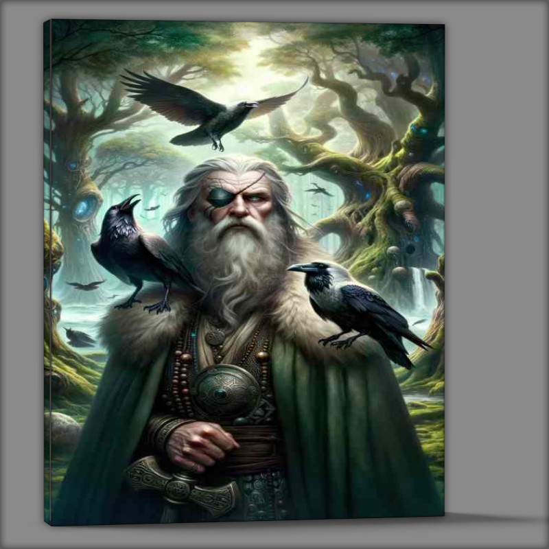 Buy Canvas : (Norse god Odin wise and powerful with a single piercing eye)