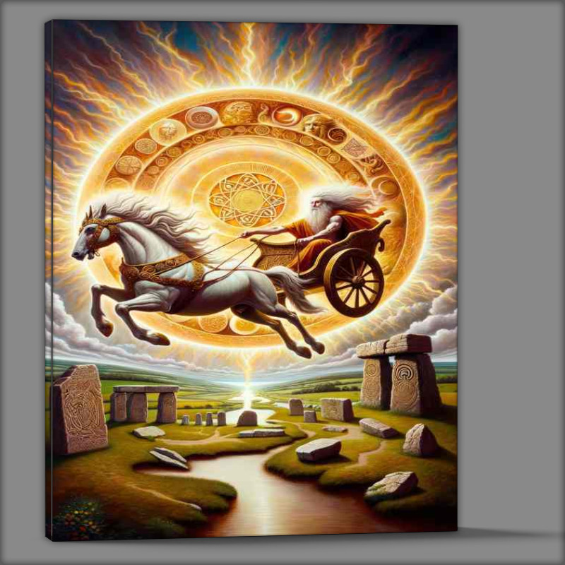 Buy Canvas : (Pagan god Belenus Celtic sun god radiating light)