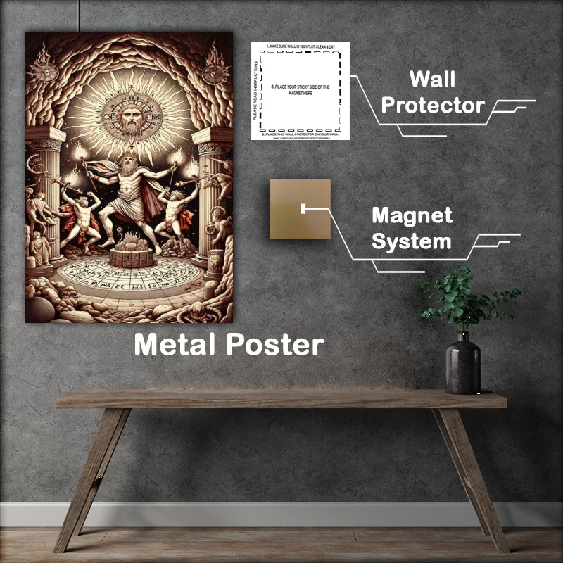Buy Metal Poster : (Pagan god Mithras associated with sun and light)