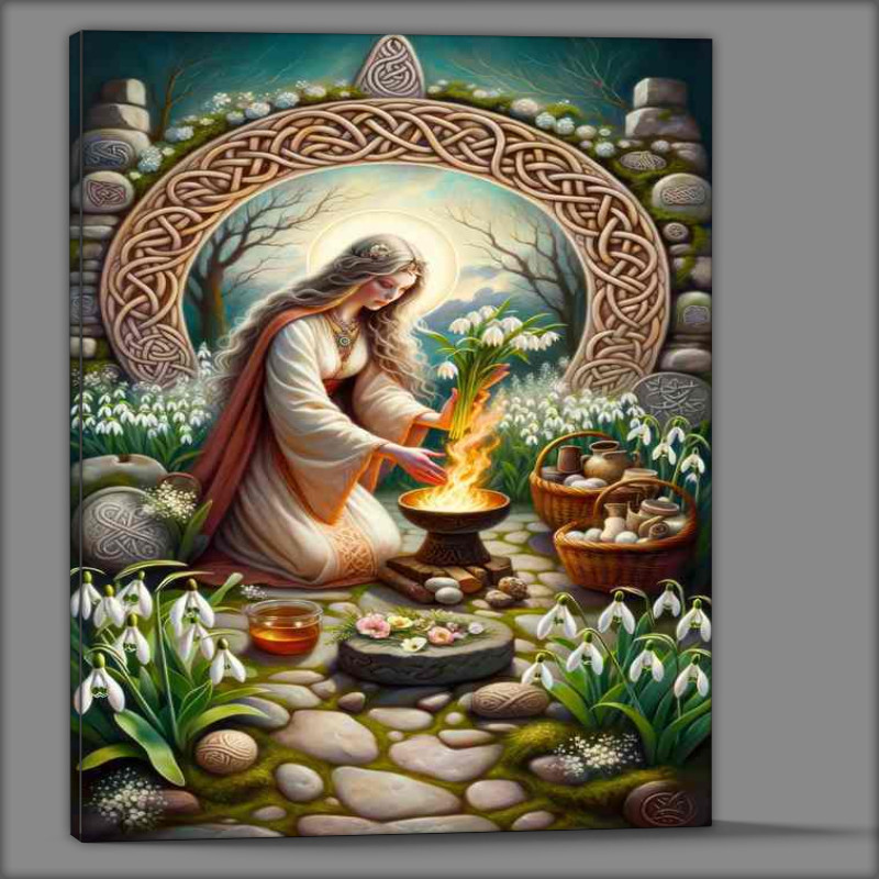 Buy Canvas : (Pagan goddess Brigid protector of hearth and home)