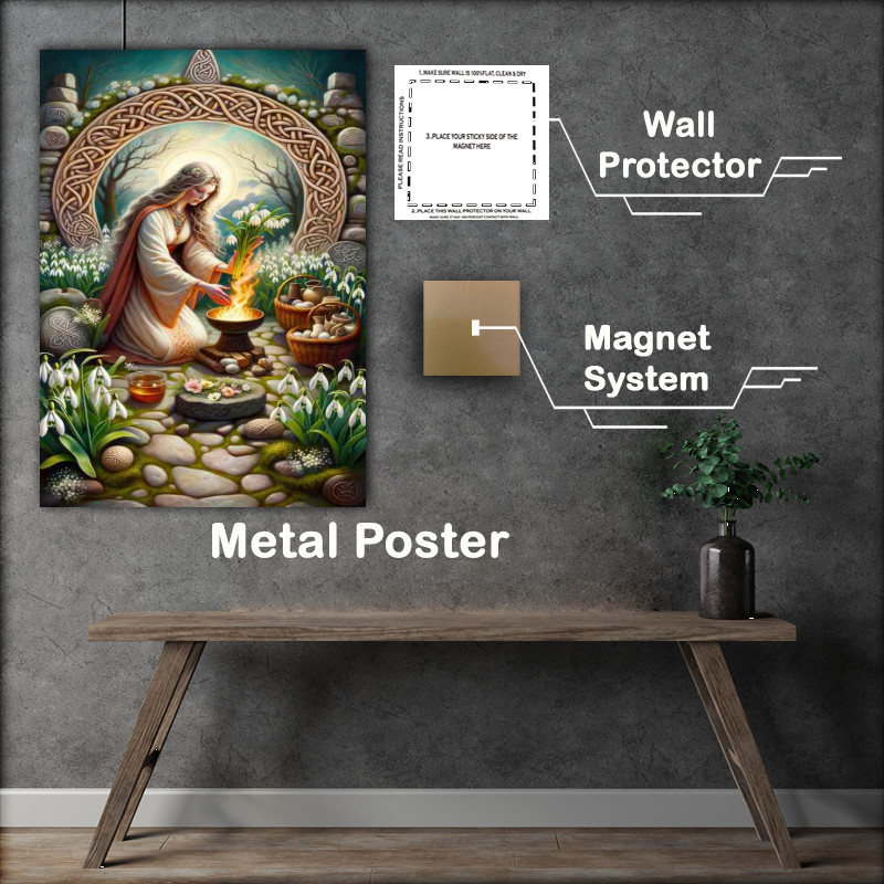 Buy Metal Poster : (Pagan goddess Brigid protector of hearth and home)