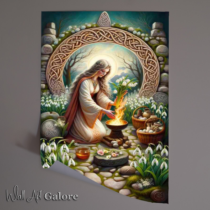 Buy Unframed Poster : (Pagan goddess Brigid protector of hearth and home)
