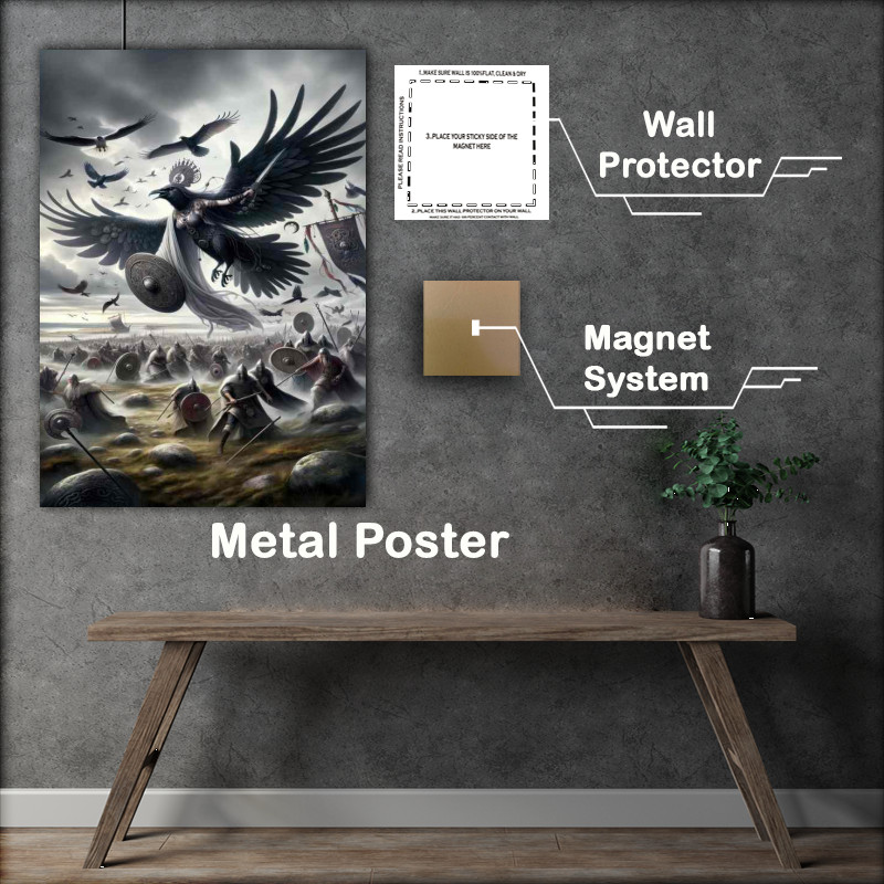 Buy Metal Poster : (Pagan goddess Morrigan shape shifting queen of war)