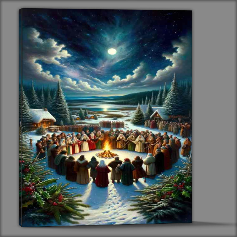 Buy : (Winter Solstice/Yule Ritual Canvas with Celebrants Lighting)
