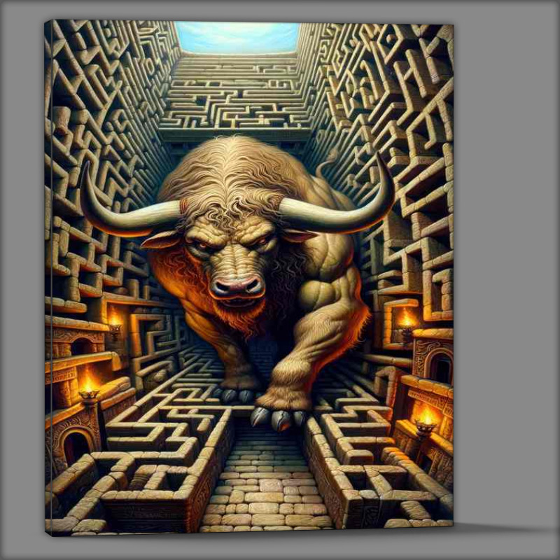 Buy Canvas : (The fierce Minotaur half-man half bull)