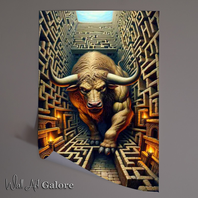 Buy Unframed Poster : (The fierce Minotaur half-man half bull)