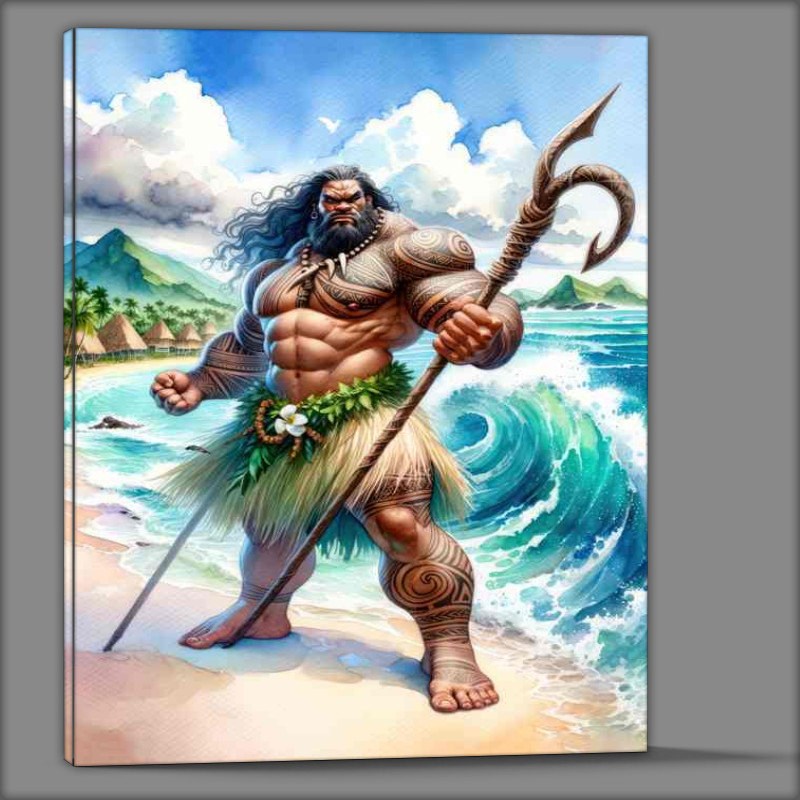 Buy Canvas : (Watercolor painting Polynesian god Maui)
