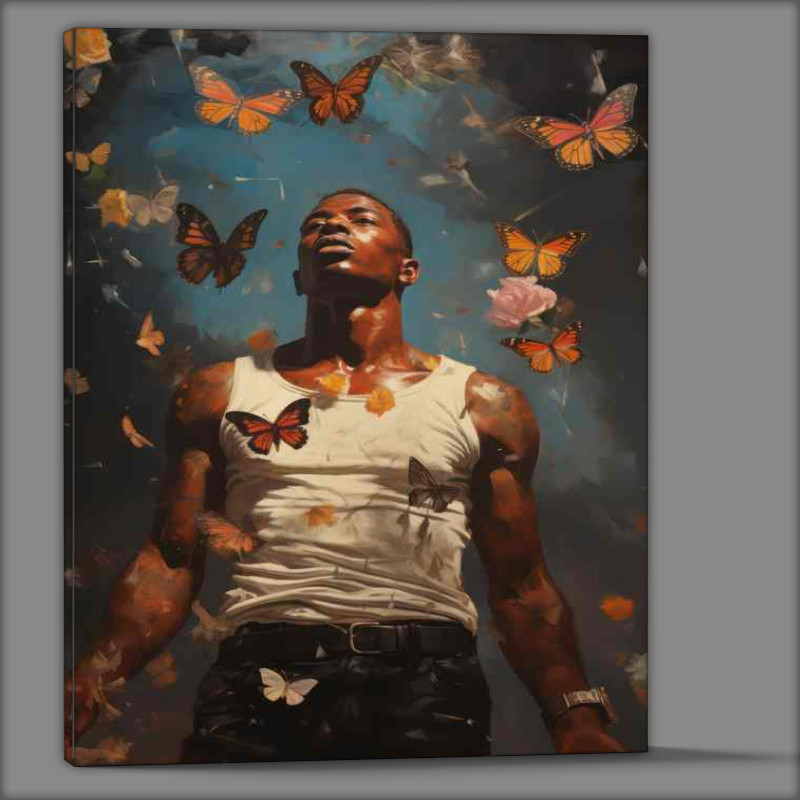 Buy Canvas : (Boxer float like flying butterflies art style)