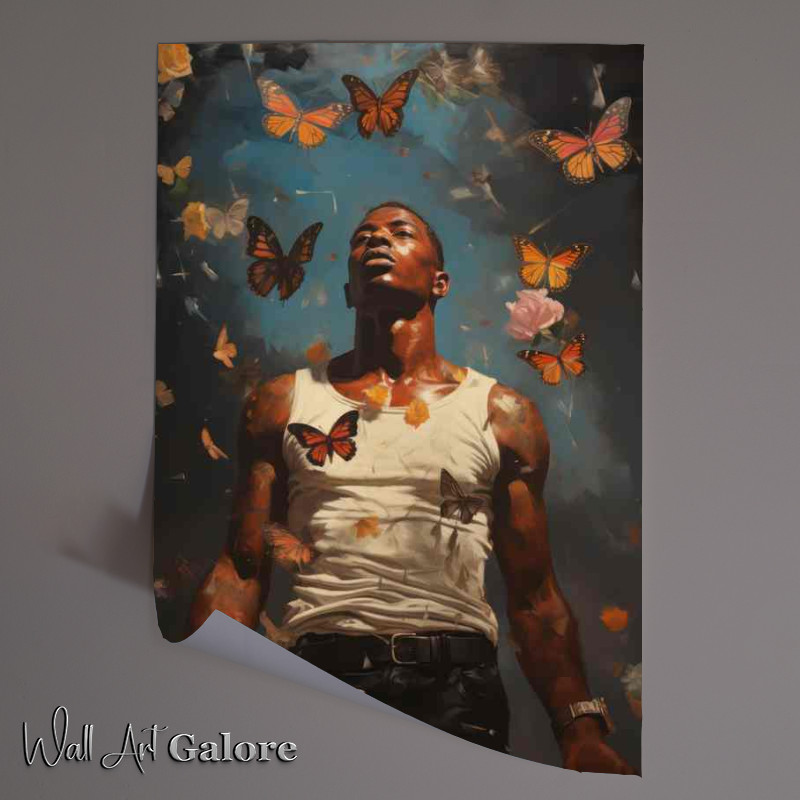 Buy Unframed Poster : (Boxer float like flying butterflies art style)