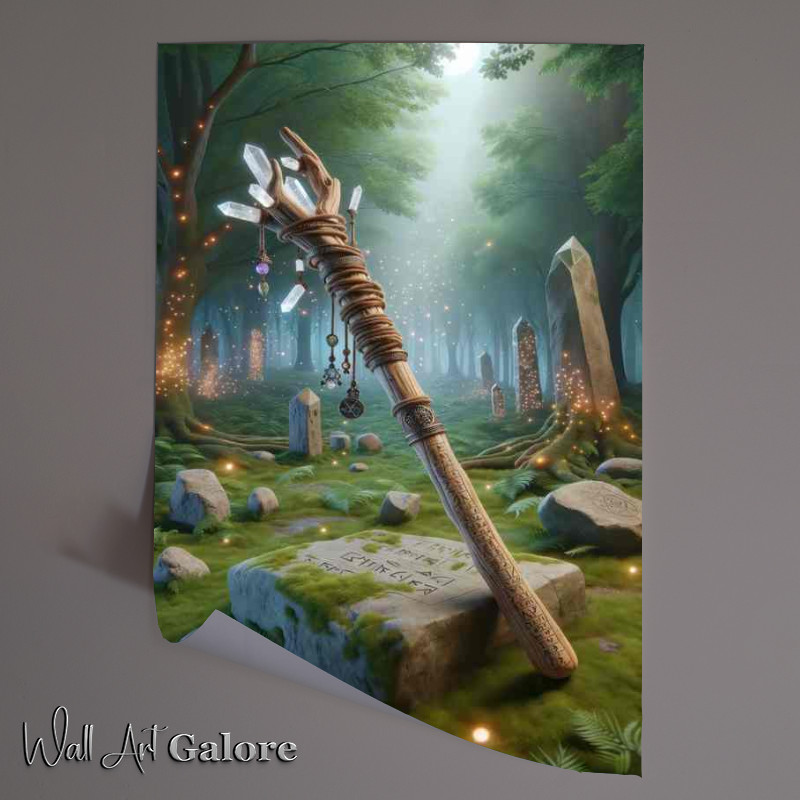 Buy Unframed Poster : (Wiccan tool Wand a handcrafted wooden staff)