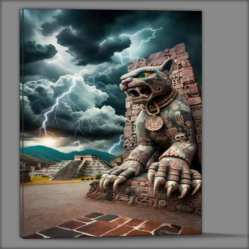 Buy Canvas : (Zapotec deity Cocijo god of lightning and rain)