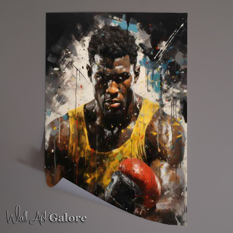 Buy Unframed Poster : (Boxing athlete posing in the painted style art)