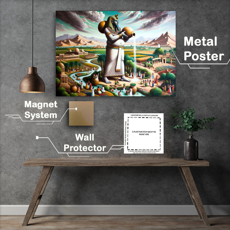 Buy Metal Poster : (Egyptian god Hapi god of the Niles annual flood,)