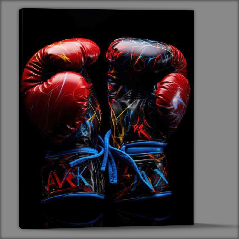 Buy Canvas : (Boxing gloves painting on black background)