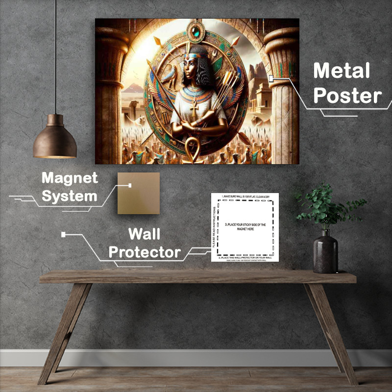 Buy Metal Poster : (Egyptian goddess Neith war and hunting goddess)