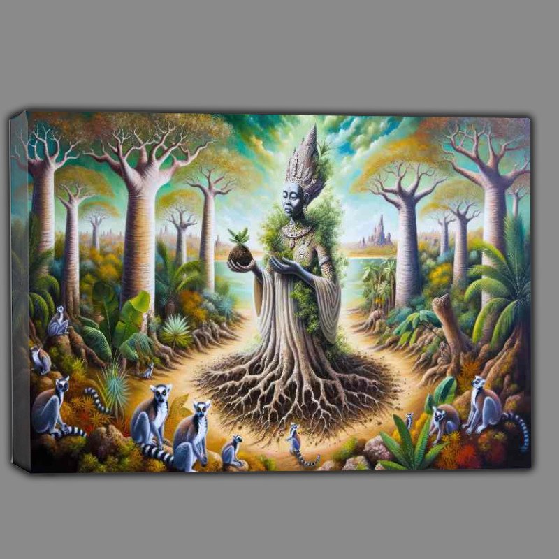 Buy Canvas : (Malagasy deity Ratovantany nurturing and earth bound)