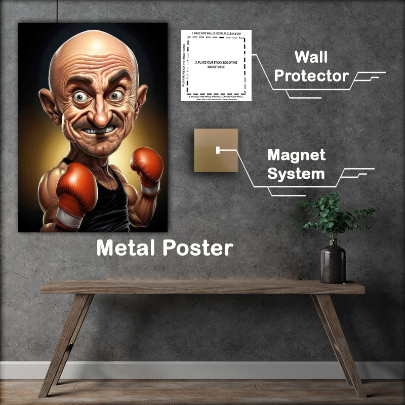 Buy Metal Poster : (Caricature of Barry McGuigan boxer)