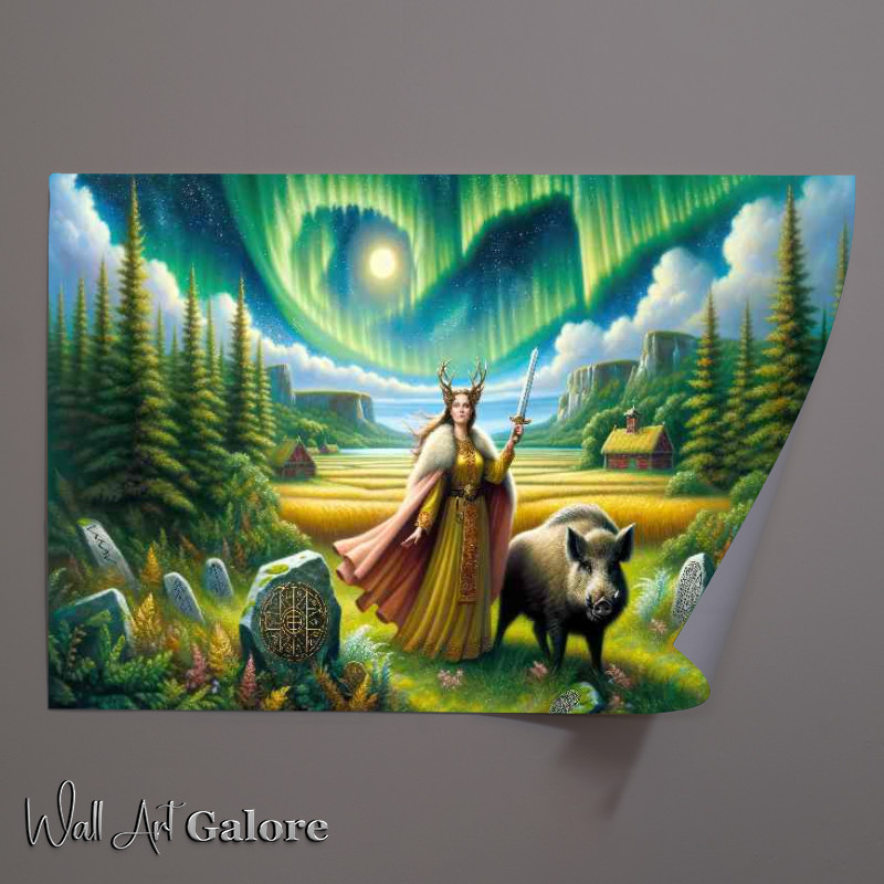 Buy Unframed Poster : (Pagan goddess Freyr Norse deity of fertility and prosperity)
