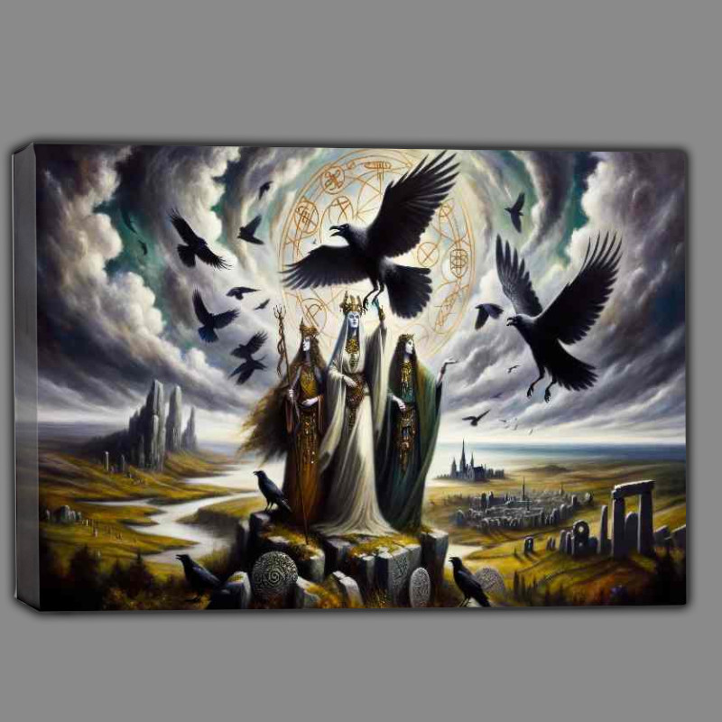 Buy Canvas : (Wiccan deity The Morrigan a trio of war goddesses)