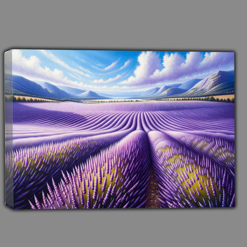 Buy Canvas : (A vast field of lavender swaying under a gentle breeze)