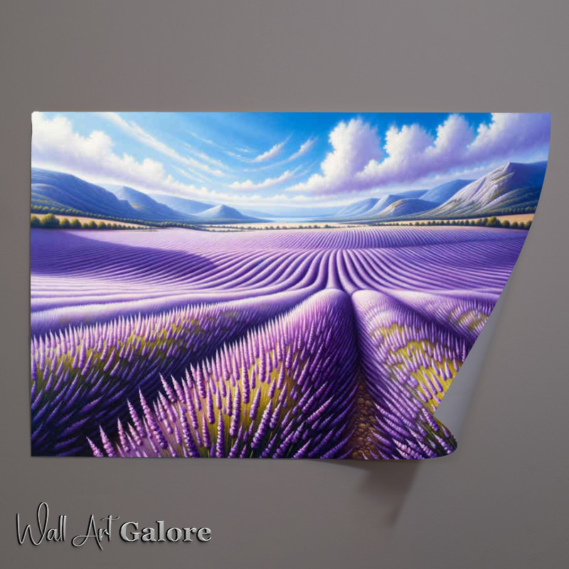 Buy Unframed Poster : (A vast field of lavender swaying under a gentle breeze)