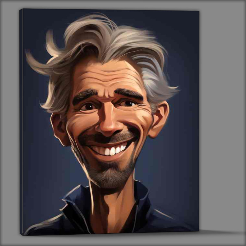 Buy Canvas : (Caricature of Damon Hill F1 driver)