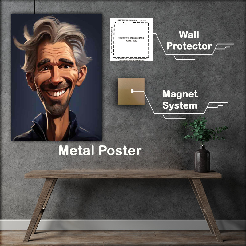 Buy Metal Poster : (Caricature of Damon Hill F1 driver)
