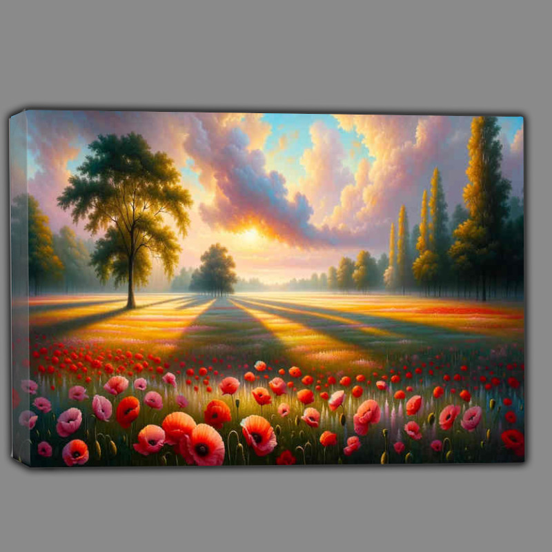 Buy Canvas : (Natures Serenade a serene meadow beneath a pastel)
