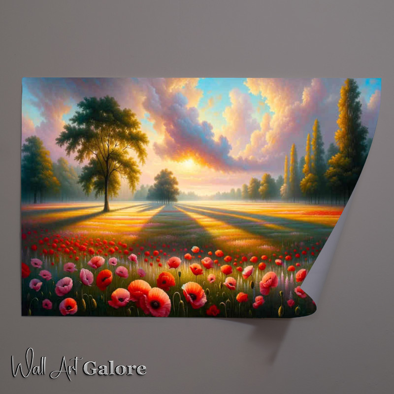 Buy Unframed Poster : (Natures Serenade a serene meadow beneath a pastel)