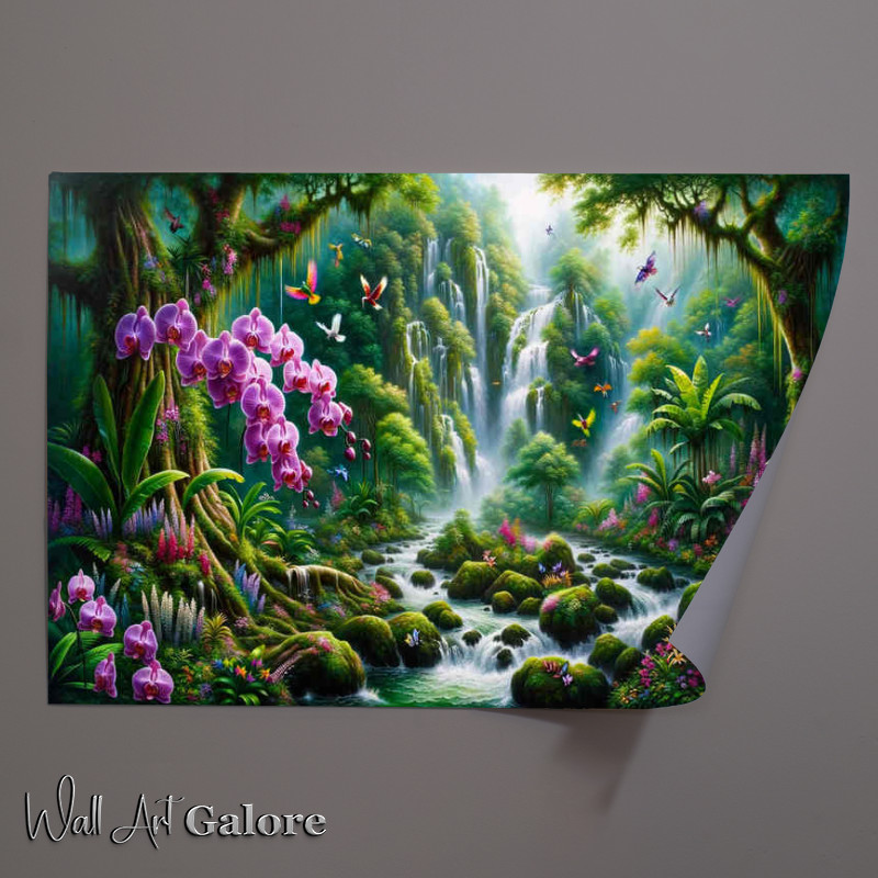 Buy Unframed Poster : (Oasis a tropical rainforest where exotic orchids bloom)