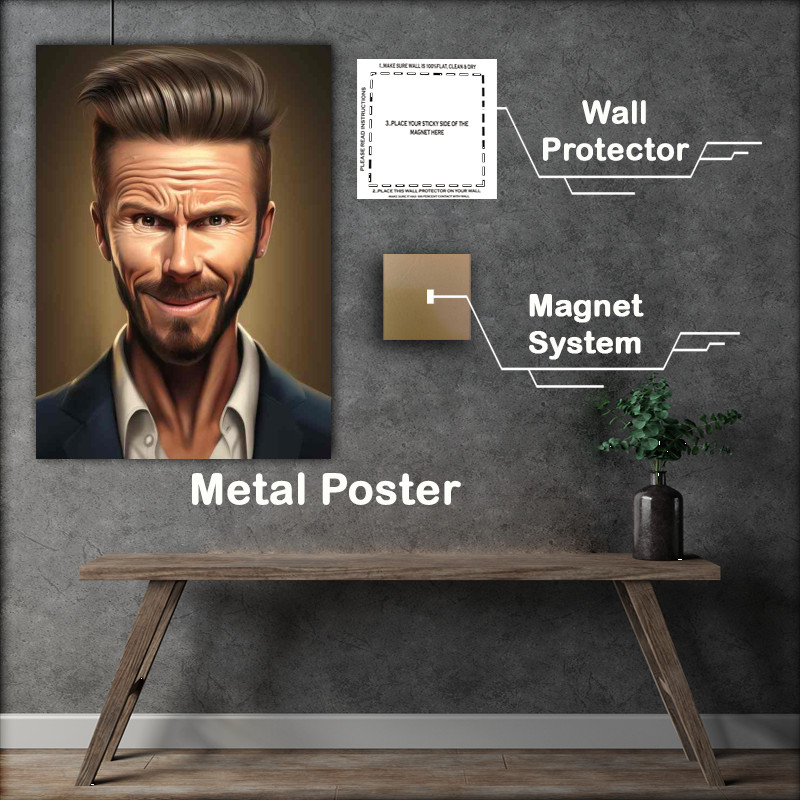 Buy Metal Poster : (Caricature of David Beckham)