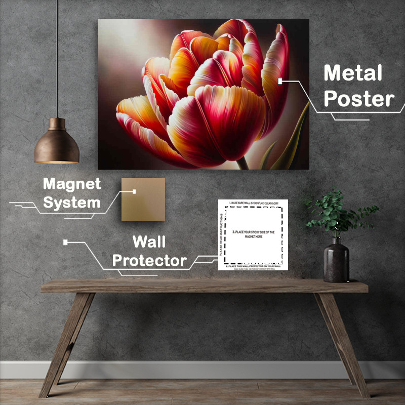 Buy Metal Poster : (Temptation a close up view of a radiant tulip)