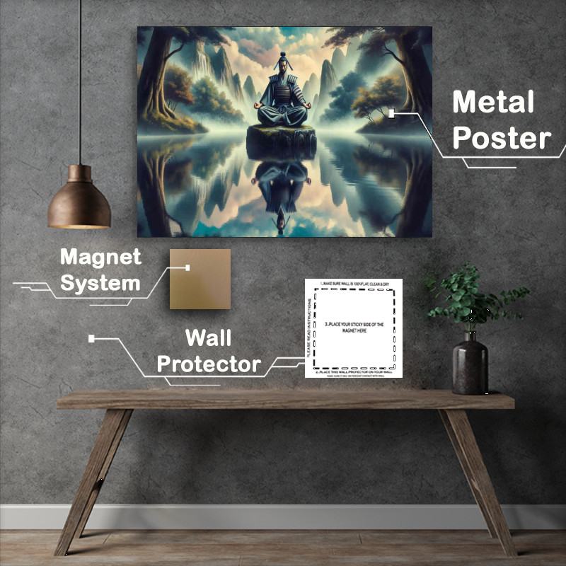 Buy Metal Poster : (Meditative Mastery a samurai)