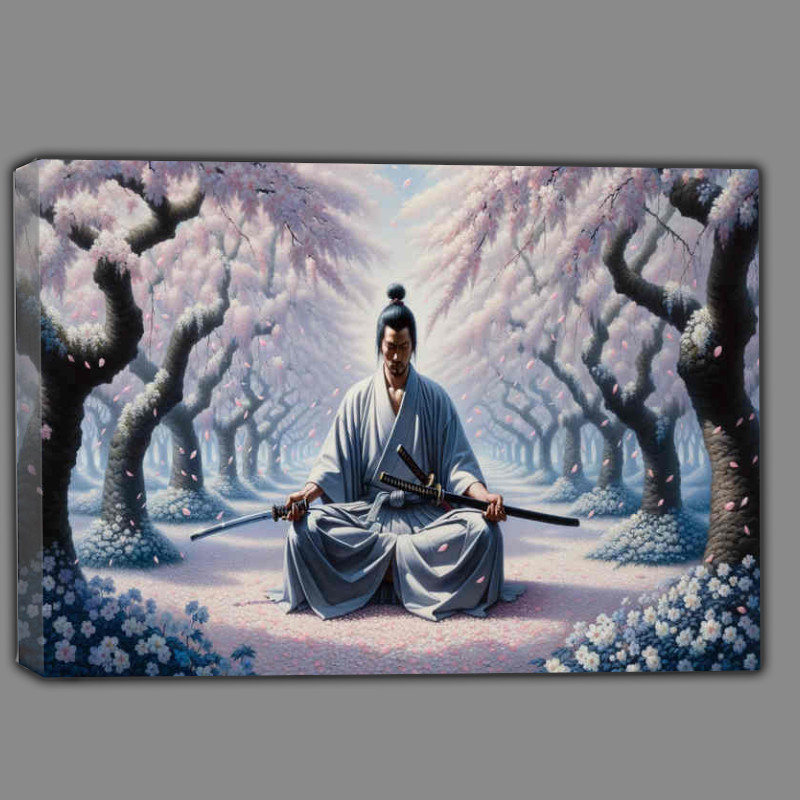 Buy Canvas : (Serenity and Steel a samurai warrior sitting meditation)