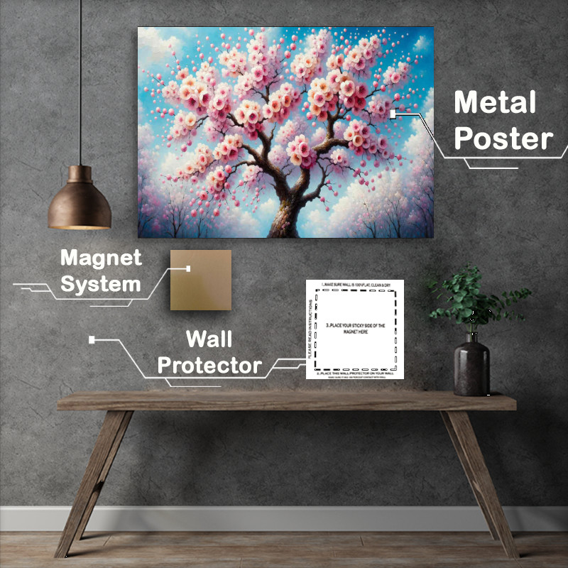 Buy Metal Poster : (Blossoming Beauty a tree in full spring bloom)