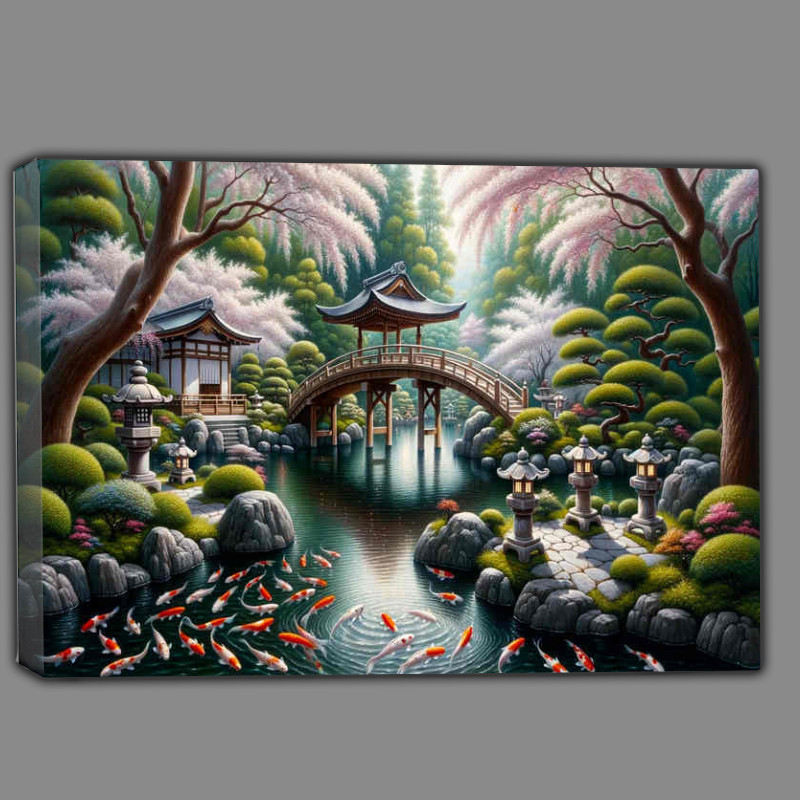 Buy Canvas : (Tranquil Teien a traditional Japanese garden)