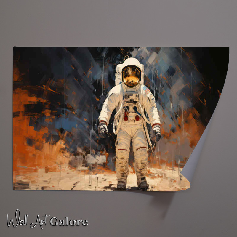 Buy Unframed Poster : (Astronaut standing in space painted style)