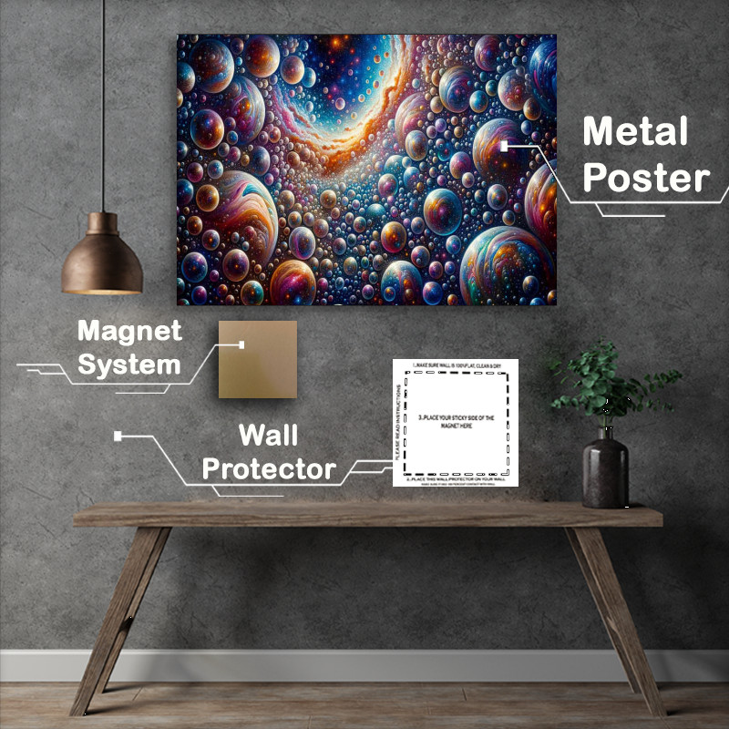 Buy Metal Poster : (Bubbleverse Beyond a vast universe where galaxies stars)