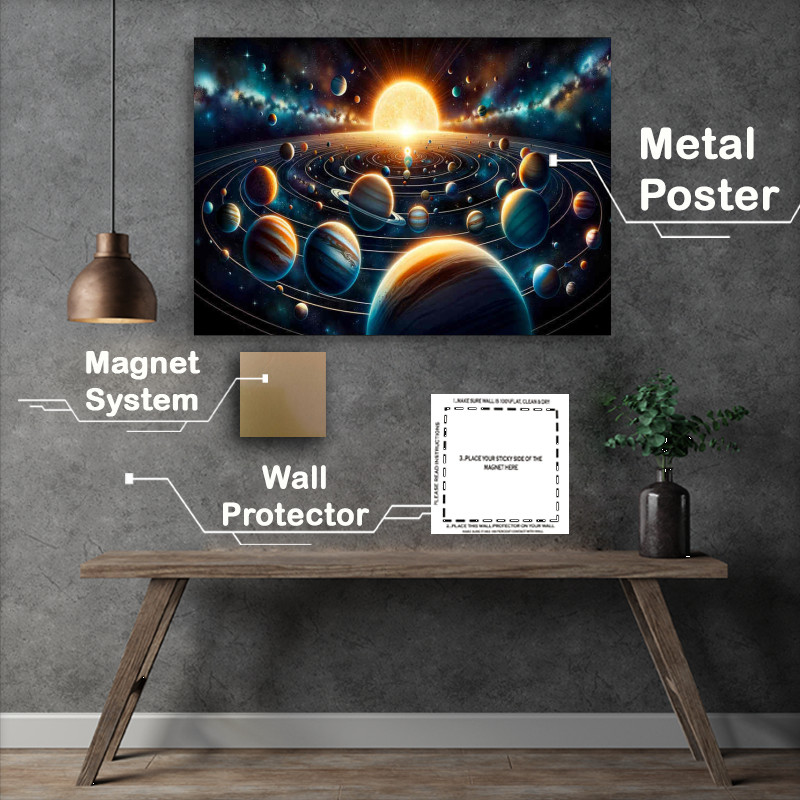 Buy : (Solar Splendor - Planet Alignment Metal Poster)