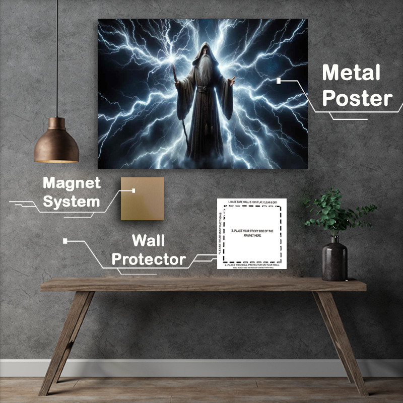Buy Metal Poster : (Sorcerers Storm depicting a wizard in ancient robes)