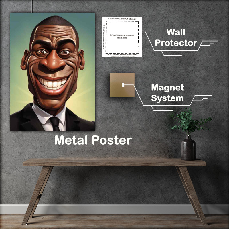 Buy Metal Poster : (Caricature of Frank bruno boxing star)