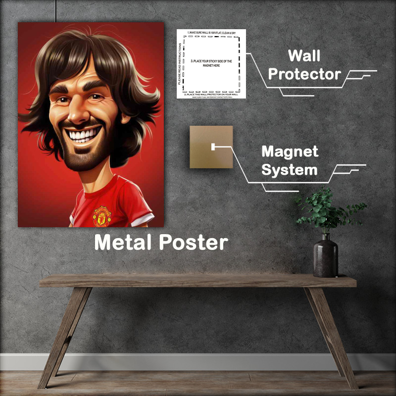 Buy Metal Poster : (Caricature of George best)
