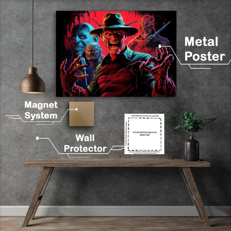 Buy Metal Poster : (Freddy krueger And Friends Horror)