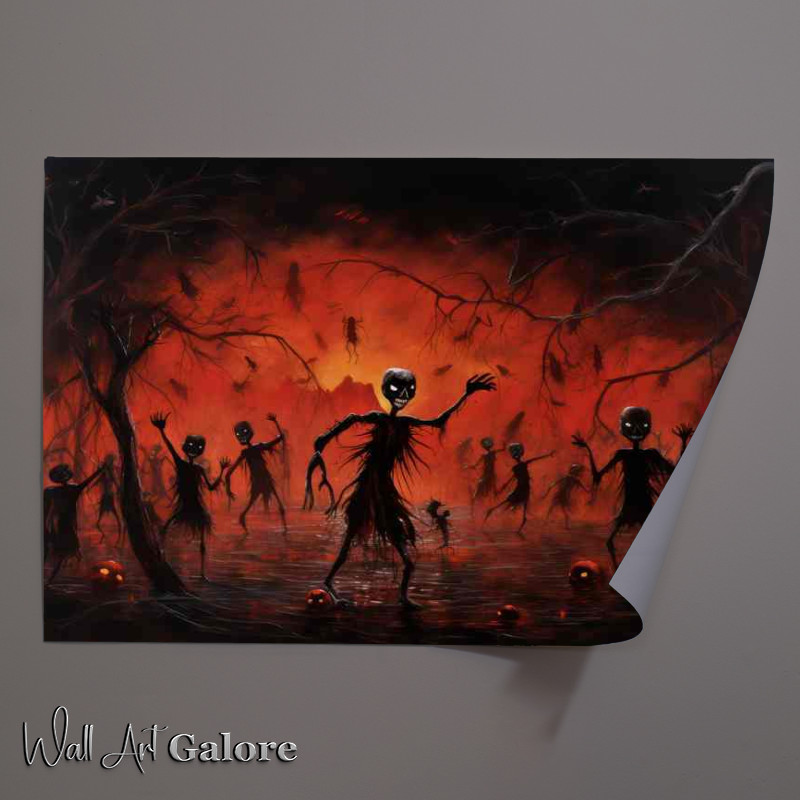 Buy Unframed Poster : (Halloween zombies dancing at the disco)